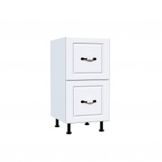 Corp inferior 40 cu 2 sertare metalice pentru greutate Zebra MDF alb drept